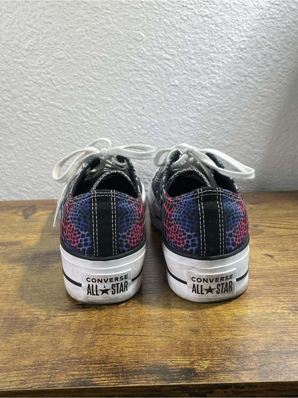 Converse Low-Top Platform Sneakers with Rainbow Croc-Pattern - Picture 6 of 11